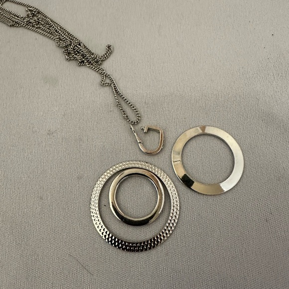 Premier Designs silver tone necklace convertible necklace with rings - Picture 4 of 6